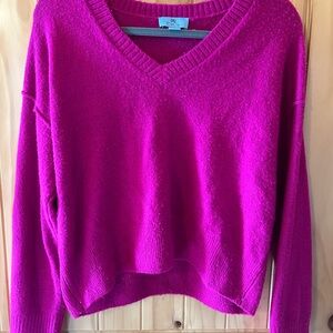 CeCe Women's Crew Neck Sweater - Fuchsia